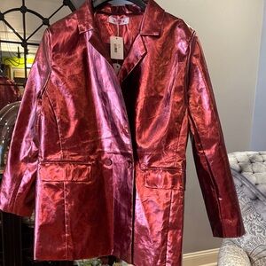 Buddy Love Shimmering COPPER RED Metallic Blazer NWT